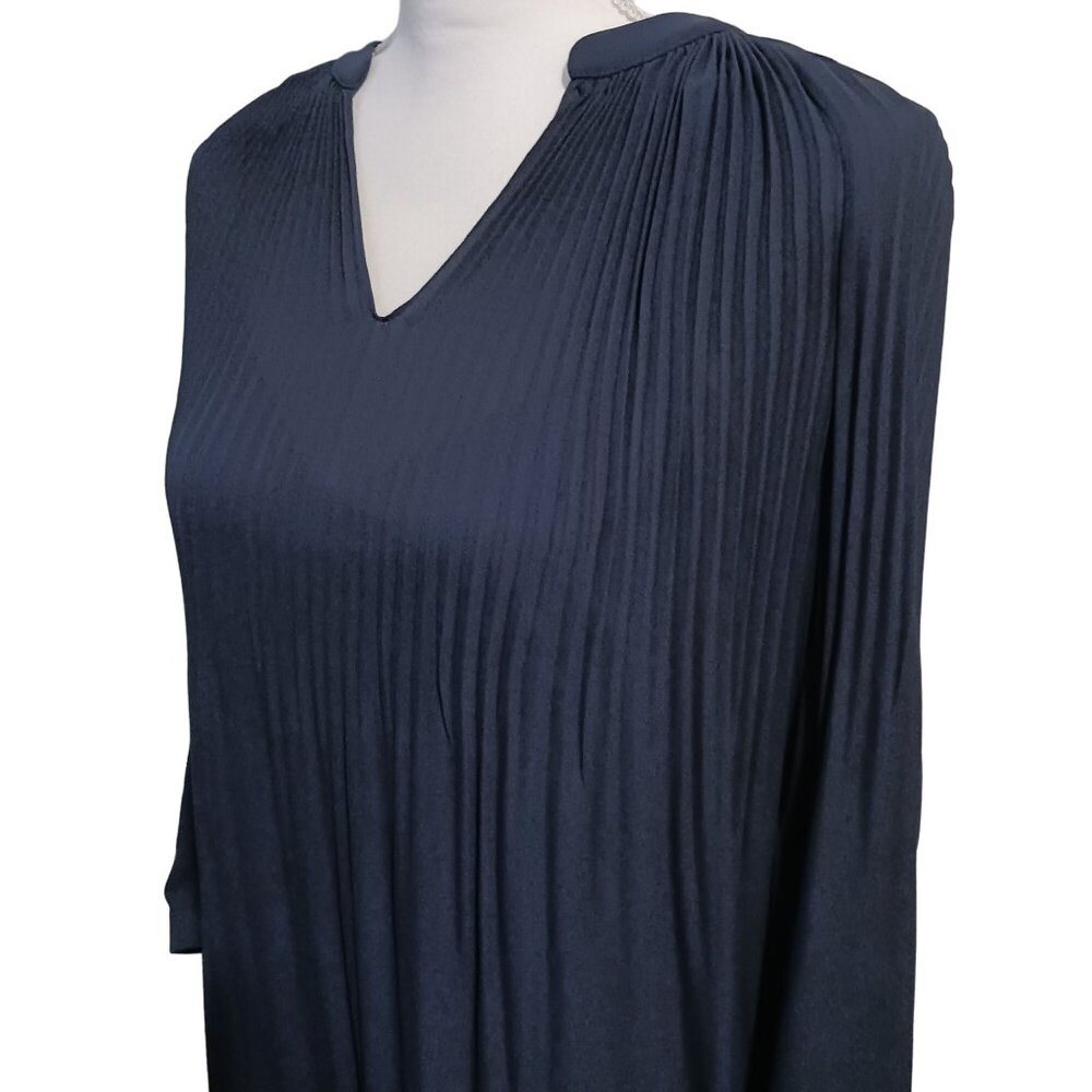 NEW HOBBS LONDON Emilia‎ Pleated Shift Dress Navy Blue Size 4 - Picture 8 of 15